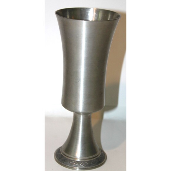 Aksel Holmsen Pewter Chalice Goblet 7" Norway Scandinavian Drinkware Vintage - Picture 3 of 8